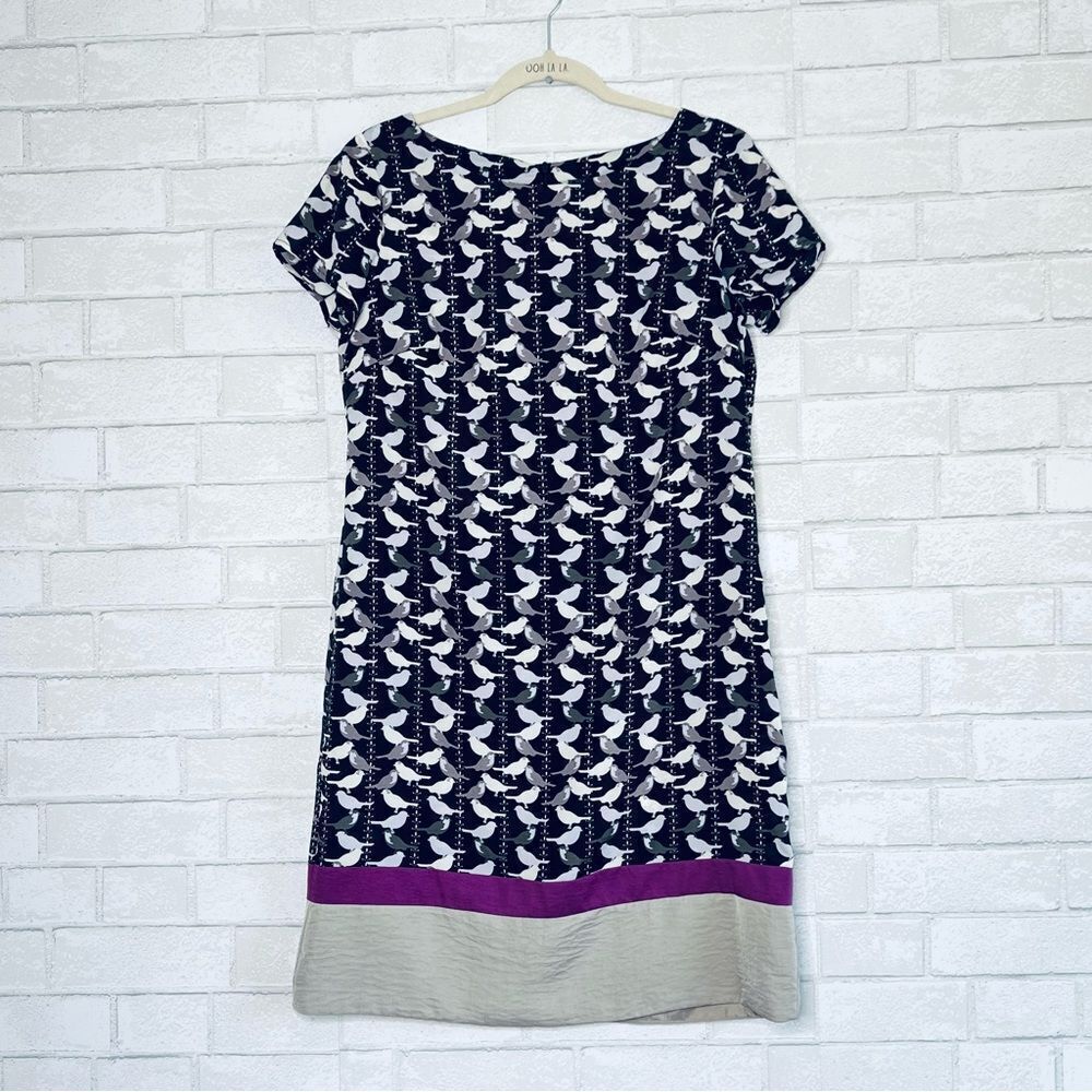 🐦 GABBY SKYE 🐦 Bird print dress size 8 gray purple